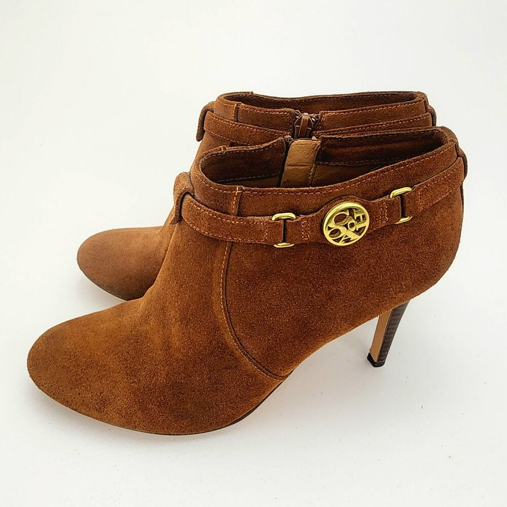 Coach Salene Side Zip Suede Ankle Bootie Brown Womens 8.5B A2917 designer - Picture 2 of 12